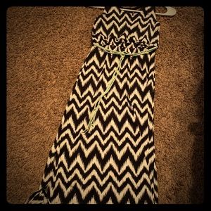Ankle length chevron print girls dress